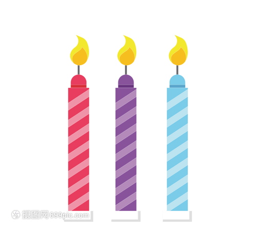 卡通彩色生日蜡烛